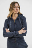 FELPA FULL ZIP "STONE WASHED" DONNA