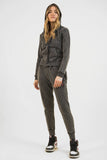 FELPA FULL ZIP "STONE WASHED" DONNA