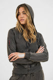 FELPA FULL ZIP "STONE WASHED" DONNA