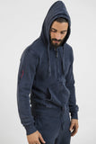 FELPA FULL ZIP "STONE WASHED" UOMO