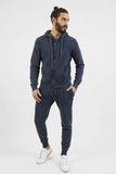 FELPA FULL ZIP "STONE WASHED" UOMO