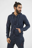 FELPA FULL ZIP "STONE WASHED" UOMO