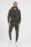 FELPA FULL ZIP "STONE WASHED" UOMO